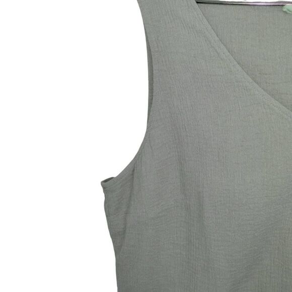 Soft Surroundings Womens Top Celery Green Asymmetric Tank - Picture 3 of 9